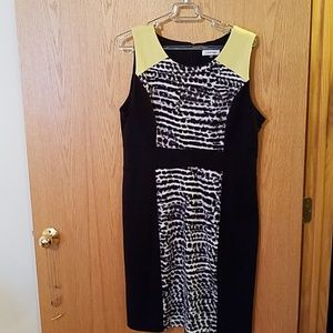 Sz 14 dress: yellow and black Cakvin Kein